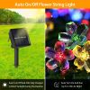 2Pcs Solar Powered String Lights 50LED Beads Fairy Sakura Flower Blossom Lights IP65 Waterproof Colorful Decorative Party Christmas Tree Lamps w/ 8 Li