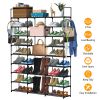 9 Tiers Shoe Rack Metal Shoe Storage Shelf Free Standing Large Shoe Stand 50-55 Pairs Shoe Tower Unit Tall Shoe Organizer with 2 Hooks for Entryway Cl