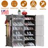 6-Tier 2-Row Shoe Rack Organizer Stackable Free Standing Shoe Storage Shelf Plastic Shoe Cabinet Tower with Transparent Doors for Heels Boots Slippers