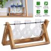 Desktop Glass Planter Bulb Plant Terrarium with Wooden Stand Air Planter Glass Vase Metal Swivel Plant Vase for Hydroponics