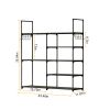 5 Tiers Plus 3 Tiers Shoe Rack Metal Shoe Storage Shelf Free Standing Shoe Stand 16+ Pairs Shoe Tower Unit Tall Shoe Organizer with 2 Row Hooks for En