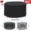 91x43in Circular Table Cover 6-Seat UV Water Resistant Outdoor Furniture Protector For Small Round Table Chairs Set