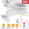 Non Electric Cold Water Mechanical Bidet Toilet Seat Attachment Fresh Water Sprayer Dual Nozzles for Feminine Wash