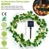 Artificial Ivy Solar Powered String Lights 72Pcs Leaves 20Pcs LED Beads Fake Leaf Fairy Lamps IP65 Waterproof DIY Decorative Night Light For Wedding K