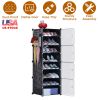 8-Tier Shoe Rack Organizer Stackable Free Standing Shoe Storage Shelf Plastic Shoe Cabinet Tower with Transparent Doors for Heels Boots Slippers Entry