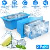 2 Pack 6.6LBS Silicone Freezer Molds Ice Block Molds Ice Pop Molds for Ice Baths Soup Seafood Freezing DIY Ice Decorations