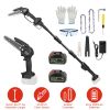 2-in-1 Cordless Pole Saw & Mini Chainsaw Electric Mini Chainsaw Length Adjustable Cordless Chain Saw with 2Pcs 3000mAh Batteries 4in/6in Chains for Tr