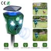 Electric Solar Powered Ultrasonic Animal Repeller 360° Ultrasonic Animal Driver with Motion Sensor LED Flashing Lights Waterproof Outdoor Animal Repel