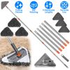 21.85″To 82.68″Length Adjustable Triangle Cleaning Mop Wall Cleaner Mop with Long Handle Window Baseboard Floor Ceiling Mop with 6 Replacement Pads