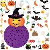 2.8FT Halloween Felt Pumpkin Witch 51Pcs Felt Pumpkin Witch Hanging Decor Ornaments Kits Halloween Gift for Toddlers