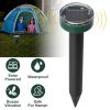 Solar Powered Mole Repeller Sonic Gopher Stake Repellent Waterproof Outdoor For Farm Garden Yard Repelling Moles Gopher Snake Vole Rat Mice Mouse