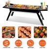 Foldable Charcoal BBQ Grill with Shelf Stainless Steel Grill Net Easy Setup Portable Tabletop Barbecue Grill for Camping Picnic Outdoor Party Backyard