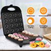 Mini Donut Maker Machine For Kids Snack Breakfast Desserts With 16 Doughnuts Holes Non Stick Coating Double-Side Heating Plates Overheating Protection