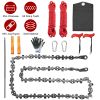 55in 68 Sharp Teeth Hand Rope Chainsaw Kit Blades on Both Side High Tree Limb Rope Saw with 196in Ropes Folding Pocket Chainsaw Carabiner Glove Wood C