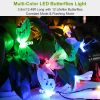 2 Pack Solar Powered String Lights 3.8m/12.48Ft 12 LEDs Butterfly Lights IP44 Waterproof Multi-Color Lights for Christmas Decorative Garden Fence Pati