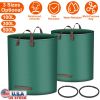 2Pcs 26.42Gallons Round Garden Waste Bags Waterproof Reusable Grass Rubbish Leaf Sacks Home Garden Lawn Yard Trash Bags With 4 Handles