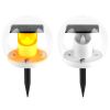 2Pcs Solar Floating Pool Lights Solar Flame Stake Lights IP67 Waterproof Outdoor Globe Ball Lights With 3 Lighting Colors Modes For Pool Garden Patio