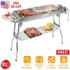 Foldable BBQ Grill Portable Charcoal Barbeque Grill Stainless Steel BBQ Grill For Picnic Camping Backyard Cooking