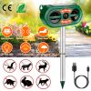 Solar Ultrasonic Animal Repeller Motion Sensor Animal Repellent USB Animal Chaser IP66 Waterproof for Farm Garden Yard to Drive Deer Raccoon Squirrel