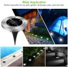 4pcs Solar Ground Light Waterproof Buried Light In-Ground Path Deck Lawn Patio Light 4LED