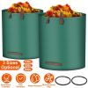 2Pcs 26.42Gallons Round Garden Waste Bags Waterproof Reusable Grass Rubbish Leaf Sacks Home Garden Lawn Yard Trash Bags With 4 Handles