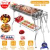 Foldable BBQ Grill Portable Charcoal Barbeque Grill Stainless Steel BBQ Grill For Picnic Camping Backyard Cooking