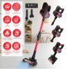 Cordless Vacuum Cleaner Lightweight Handheld Vacuum Upright Stick Floor Vacuum Battery Powered Mop with Lighting 2 Speeds 12000PA Suction 4 Tools Moun