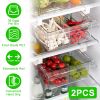 2Pcs Refrigerator Egg Drawer 36 Egg Capacity Snap On Hanging Storage Tray Space Saving Pull Out Egg Container Organizer