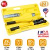 12 Ton Hydraulic Wire Crimper Professional Terminal Crimping Pliers Battery Cable Lug Crimping Tool Set W/ 12 Dies