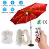 Patio Umbrella Lights 8 Lighting Mode Waterproof Parasol Timer Lamps W/ Remote Controller 104 LED 8 Bundles Warm White for Patio Garden