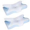 2Pcs Memory Foam Pillow Neck Support Pillow for Pain Relief Sleeping Ergonomic Contour Orthopedic Support Side Back Stomach Sleeper