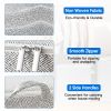 4 Pack Foldable Non Woven Storage Bags Closet Organizers Wardrobe Sorting Baskets with 2 Handles Dustproof Lid Zipper for Clothes Quilt 30L 110L 150L