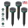 4Pcs Solar Powered Mole Repeller Sonic Gopher Stake Repellent Waterproof Outdoor For Farm Garden Yard Repelling Moles Gopher Snake Vole Rat Mice Mouse