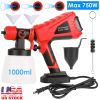 750W Electric Paint Sprayer Handheld HVLP Spray Painter Painting Spray Gun For Fences Brick Walls w/ 3 Spray Patterns 1000ML Detachable Cup