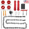 55in 68 Sharp Teeth Hand Rope Chainsaw Kit Blades on Both Side High Tree Limb Rope Saw with 196in Ropes Folding Pocket Chainsaw Carabiner Glove Wood C