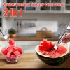 5Pcs 2 in 1 Watermelon Cutter Slicer Fork Stainless Steel Dual Head Watermelon Fruit Cutting Fork Knife For Summer Family Gathering Friend Party Campi