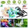 2 Pack Solar Powered String Lights 3.8m/12.48Ft 12 LEDs Butterfly Lights IP44 Waterproof Multi-Color Lights for Christmas Decorative Garden Fence Pati