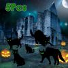 Halloween Cat Yard Sign Decorations 5Pcs Glow in the Dark Halloween Cat Fluorescence Lawn Sign with 10 Stakes for Haunted House Garden Yard and Scary