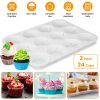 2 Pack 12 Cups Silicone Muffin Pans Nonstick Cupcake Tins Trays Regular Size Cupcake Molds Heat Resistant Oven Microwave Fridge Freezer Dishwasher Saf