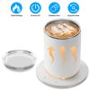 Auto Stirring Coffee Mug with Lid Temperature Control Self-Heating Automatic Magnetic Mixing Mug with 3 Heat Settings Auto-Off Function For Coffee Tea