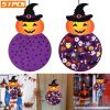 2.8FT Halloween Felt Pumpkin Witch 51Pcs Felt Pumpkin Witch Hanging Decor Ornaments Kits Halloween Gift for Toddlers