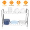 2 Tier Under Sink Organizer Retractable Kitchenware Rack Holders Space Saving Storage Shelf 55LBS Max Load