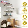 4Packs Corner Floating Shelf Wall Mount Display Storage Shelf Organizer Wood Metal Bedroom Living Room Décor