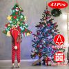 DIY Felt Christmas Tree 41Pcs Detachable Ornaments for Kids Toddler Wall Hanging Christmas Decoration Xmas Gift