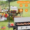 Griddle Caddy With Paper Towel Holder Hook Baskets BBQ Accessories Storage Rack Vertical Standing BBQ Organizer Grill Utensil Storage Fit For Blacksto