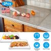 Clear Acrylic Kitchen Cutting Board with Counter Lip 17.71x15.74IN Non-Slip Transparent Countertop Cutting Board Kitchen Countertop Protector For Dini