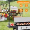 Griddle Caddy With Paper Towel Holder Hook Baskets BBQ Accessories Storage Rack Vertical Standing BBQ Organizer Grill Utensil Storage Fit For Blacksto