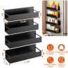 4Pcs Spice Rack Strong Magnetic Seasoning Storage Shelf with 8 Removable Hooks for Refrigerator Microwave Spice Storage Holder