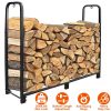 Firewood Log Rack 2500LBS Iron Wood Lumber Storage Stacking Rack 4.03ft Heavy Duty Pile Lumber Storage Holder for Fireplace Firepit