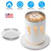 Auto Stirring Coffee Mug with Lid Temperature Control Self-Heating Automatic Magnetic Mixing Mug with 3 Heat Settings Auto-Off Function For Coffee Tea